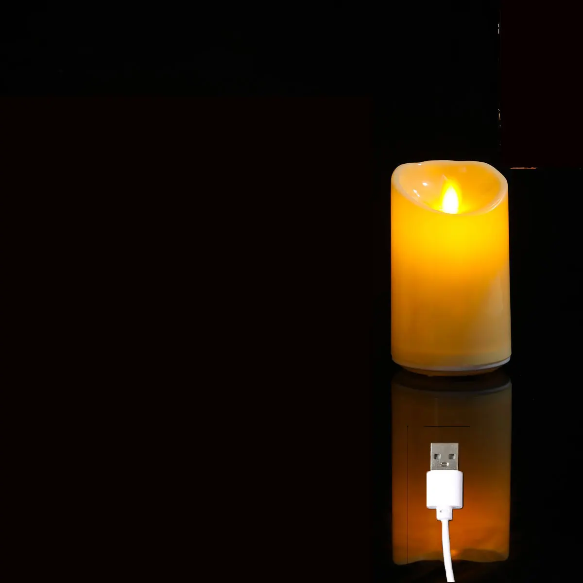 wiederaufladbare LED-Kerzen mit USB beweglicher Docht tanzende Flammen - Bild 8 von 9