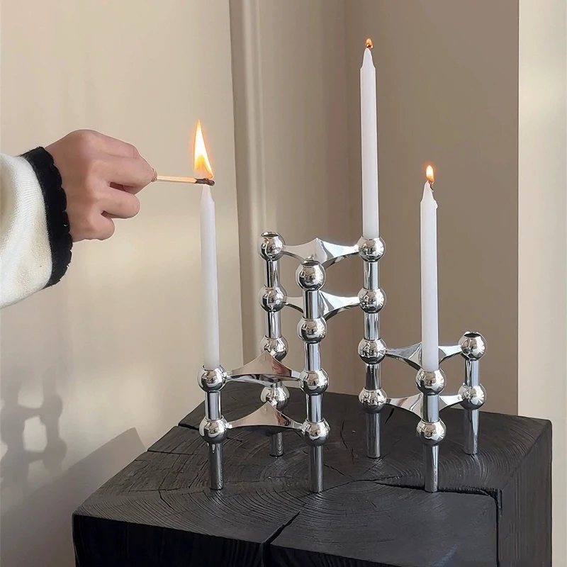 Metall Kerzenhalter Molekularstruktur Modern Herzstück Wohnzimmer Dekore