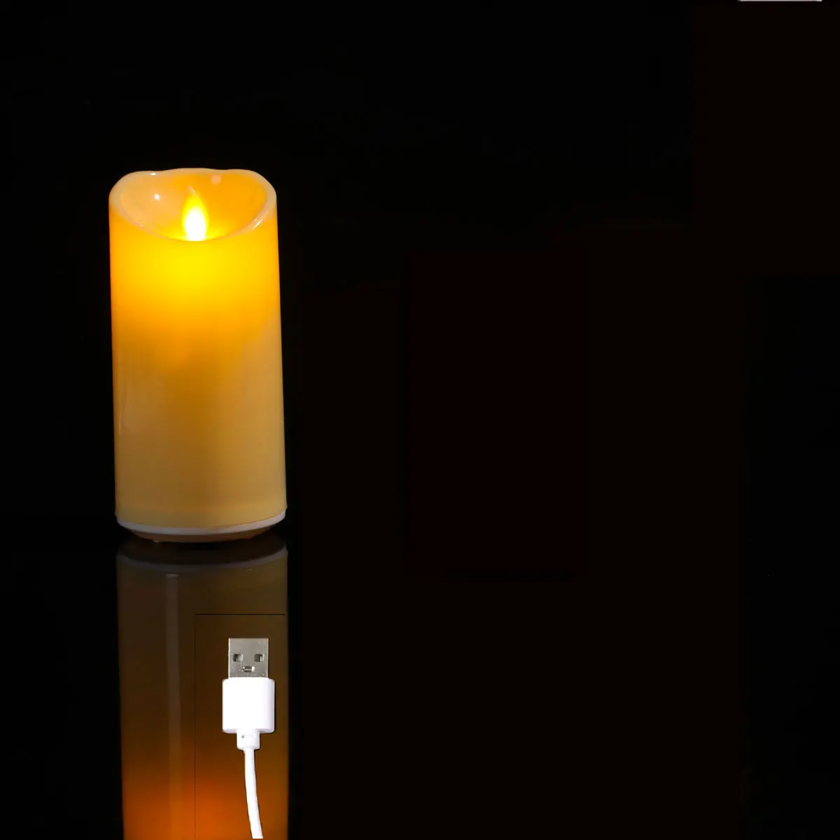wiederaufladbare LED-Kerzen mit USB beweglicher Docht tanzende Flammen - Bild 7 von 9
