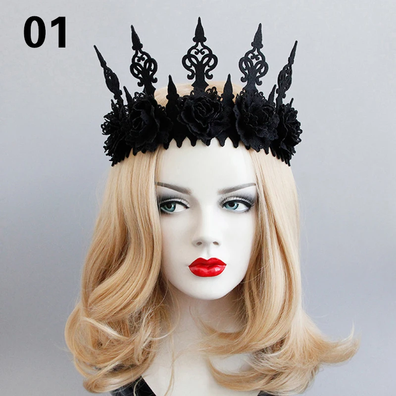 Vintage Gothic Hexenkopf Kranz Rosen Tiara Stirnband Cosplay Party - Bild 8 von 15