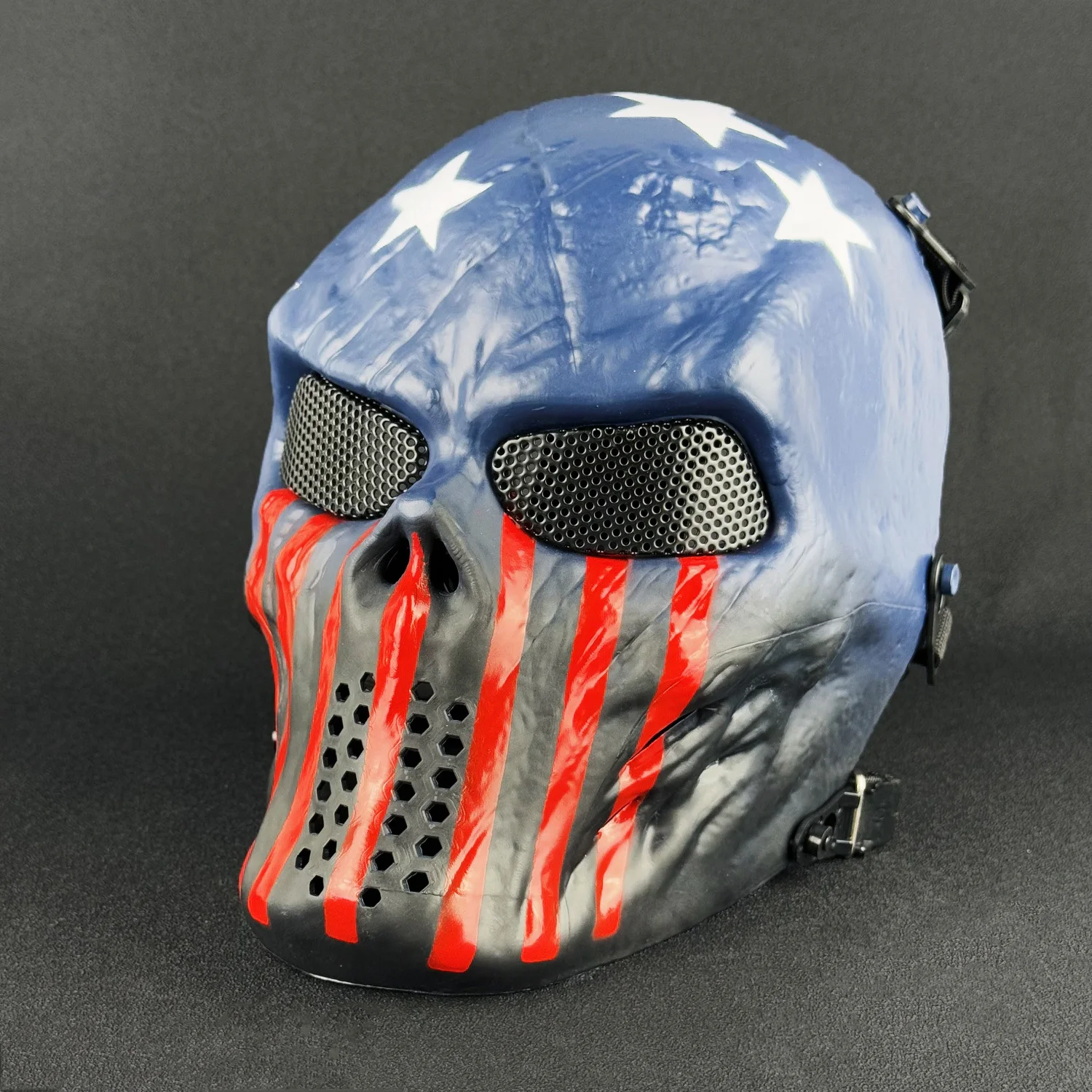 Taktische Skelettmaske Vollgesichtsschutz Airsoft Cosplay Halloween - Bild 9 von 14