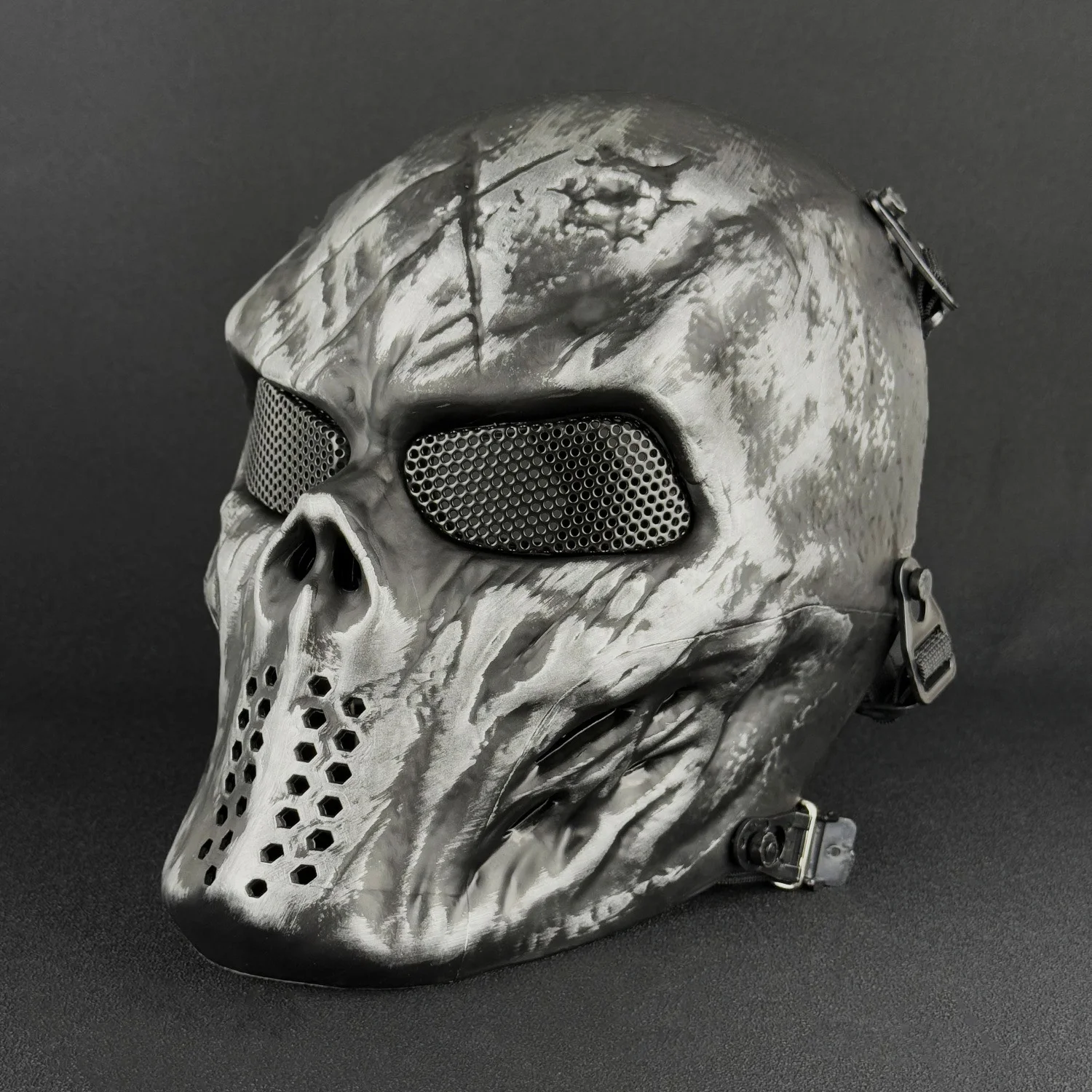 Taktische Skelettmaske Vollgesichtsschutz Airsoft Cosplay Halloween - Bild 12 von 14
