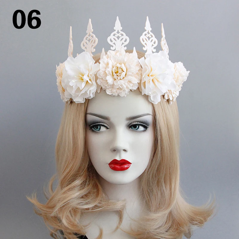 Vintage Gothic Hexenkopf Kranz Rosen Tiara Stirnband Cosplay Party - Bild 9 von 15