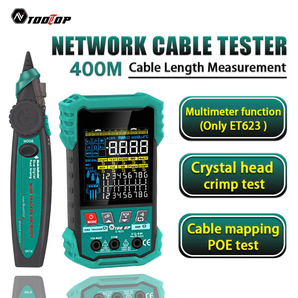 Netzwerkkabeltester LAN Kabelprüfer Kabelmapping POE Kurzschluss Test - Bild 6 von 12