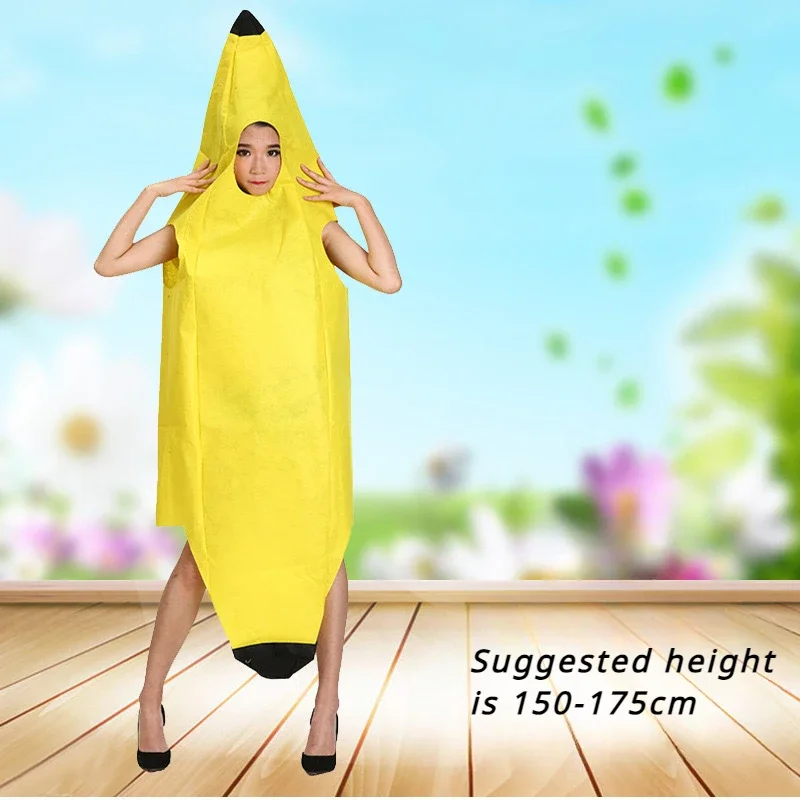 Banana Kostüm Erwachsenen Kinder Lustig Obst Halloween Party Maskerade - Bild 7 von 8