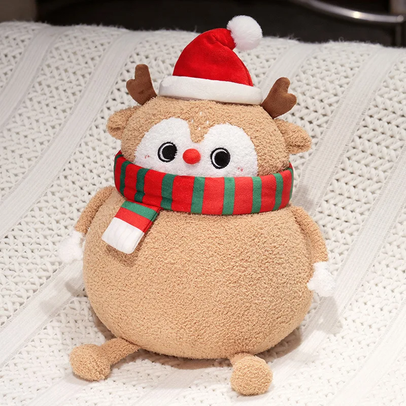 Weihnachtsdeko Plüsch Figuren Santa Elch Schneemann Hirsch Lebkuchen - Bild 9 von 11