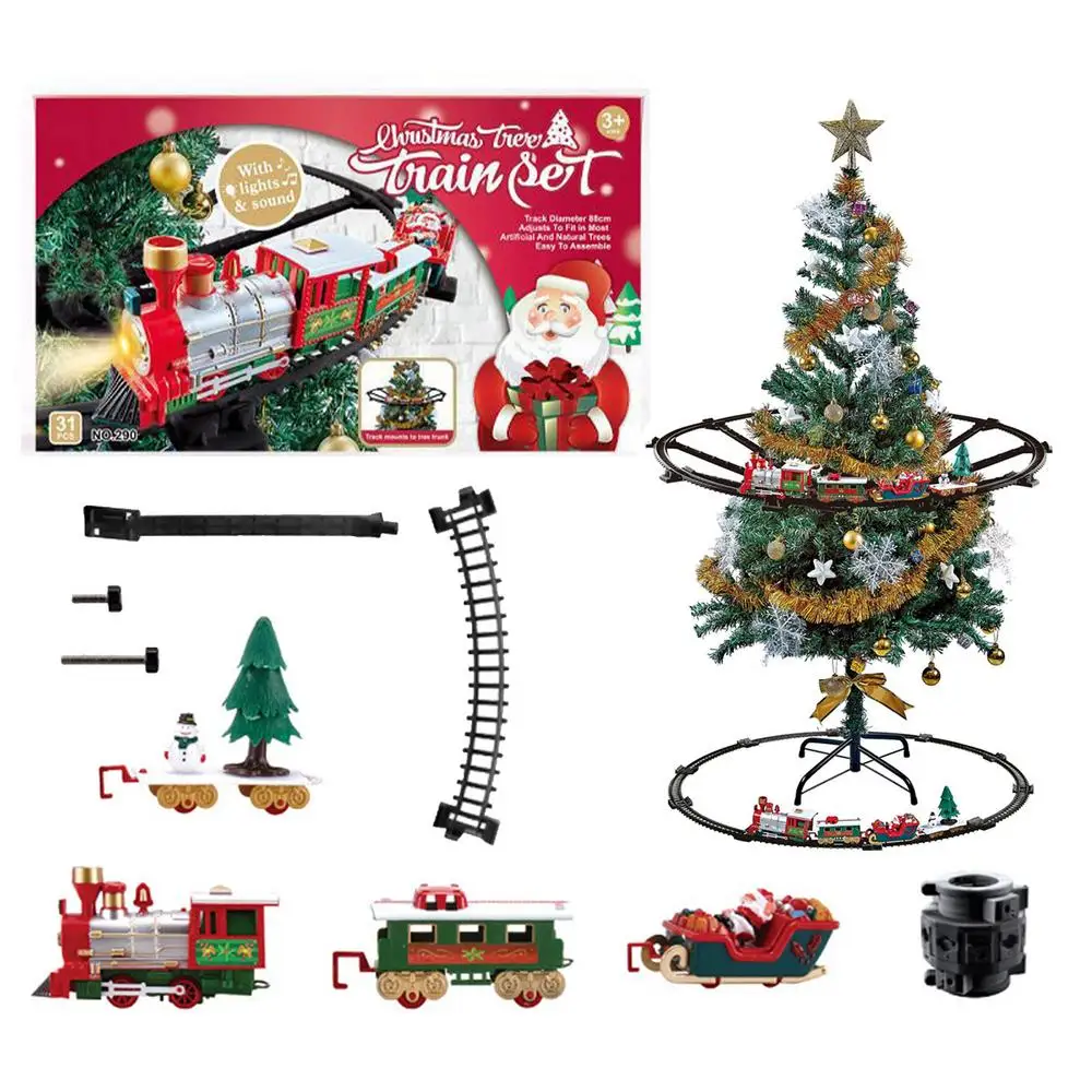 Elektrischer Weihnachtszug Set Dekoration Kinderparty Geschenk festliche