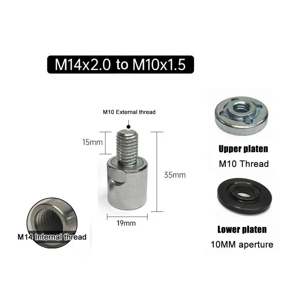M14 M10 Winkelschleifer-Adapter Stahl Gewindeschlitzwerkzeug Polierzubehör