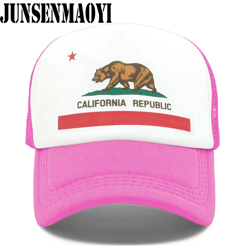 Trucker Cap Kalifornien Republik Flagge Mesh Sommer Verstellbar Unisex