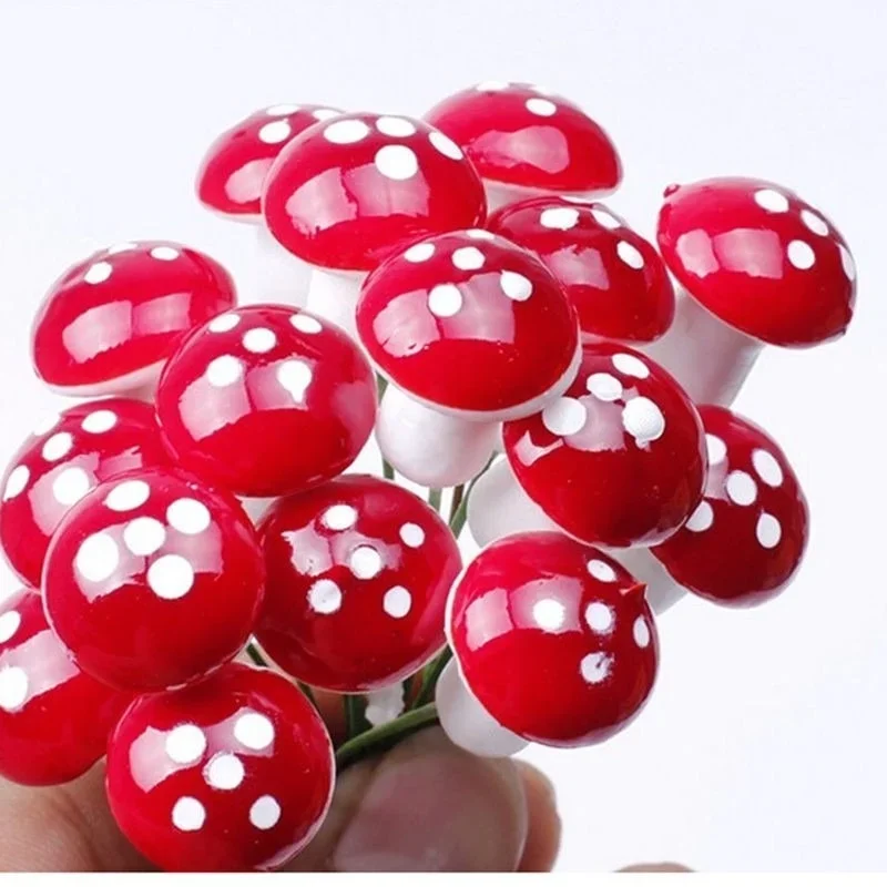 Mini-Pilze Garten Deko Set Künstliche Pilzfiguren Bastelzubehör