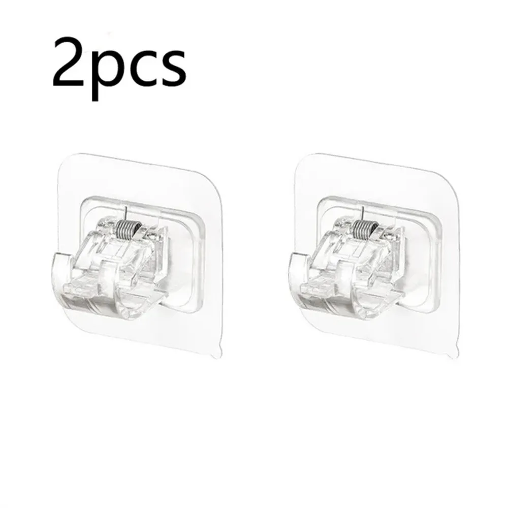 Selbstklebende Hakenhalter Gardinenstangen Clips Wandhalter Kunststoff Set