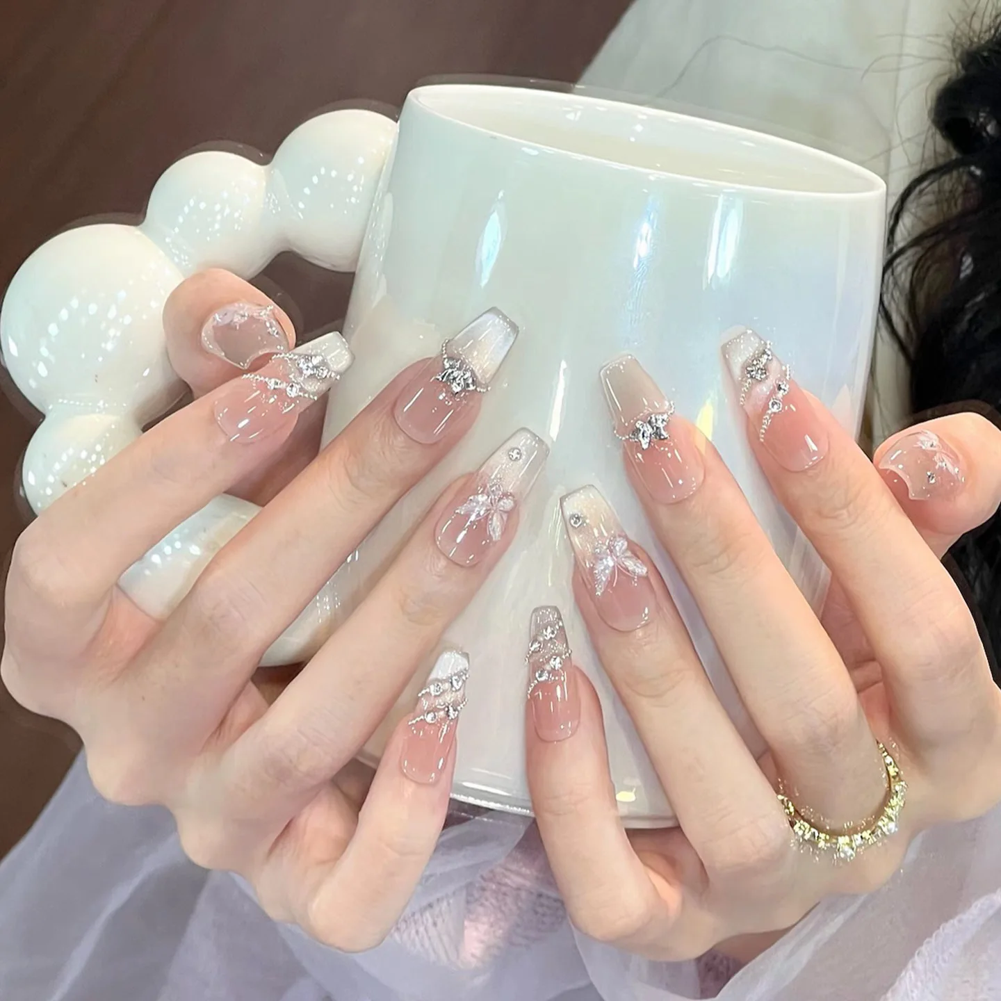 Fingerspitze Nagelkunst Schmetterling Design Kunstwerk Handgefertigt dekorativ