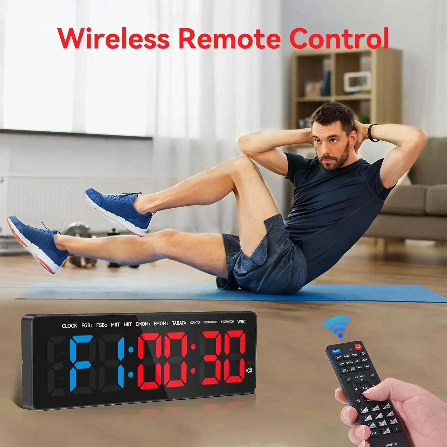 Fitnessstudio Timer digitale Wanduhr mit LED Display Intervall Countdown