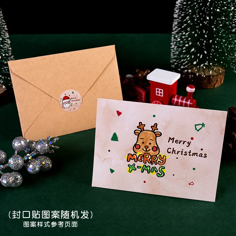 Weihnachts-Cartoon-Segenskarte Handgefertigtes Geschenkset Kreative Karten Sets