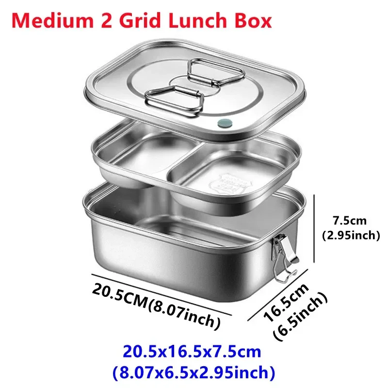 Doppelschicht Edelstahl Lunchbox mit Gitter faltbar auslaufsicher rectangle